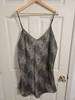 Intimate Attitudes Vintage Leopard Print Slip Dress Black, White & Tan Size 3X